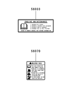 Kawasaki Fr730v-As05 Engine Labels Diagram and Parts List for Z-FORCELZ54 (17BIDAGC-17BIDAGC010)(2015) Cub Cadet Lawn Tractor
